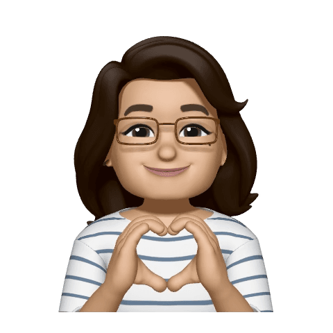 Illustration of Nimisha making a heart shape with her hands